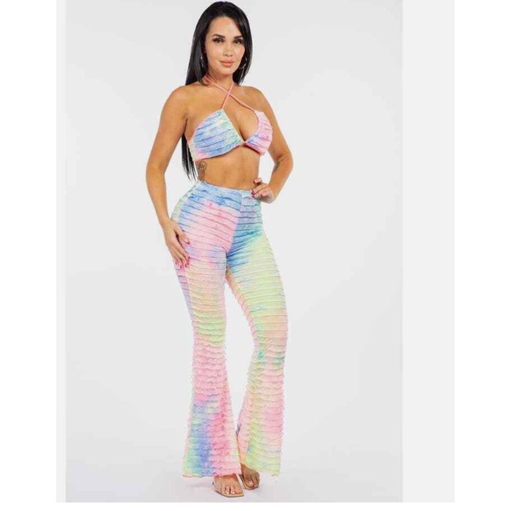 Women's Two-Piece Swimsuit Cover-Up Set – Sheer Mesh Top & Pants (S–L) - Picture 1 of 5